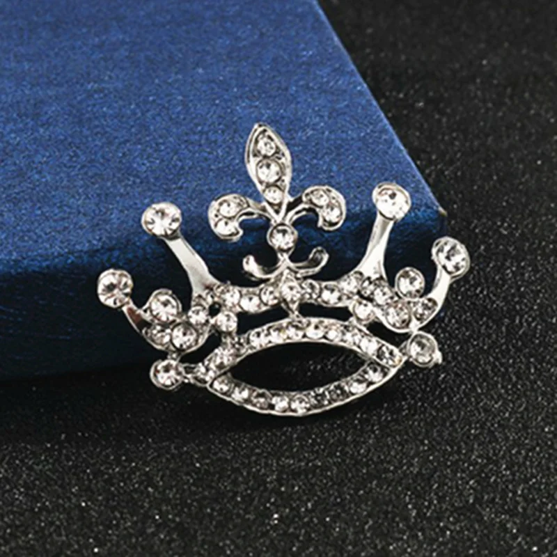 Hot Fashion Charm Crystal Crown Brooch Retro Big Royal Brooch Rhinestones Brooch Woman Jewelry Wedding Corsage Handmade