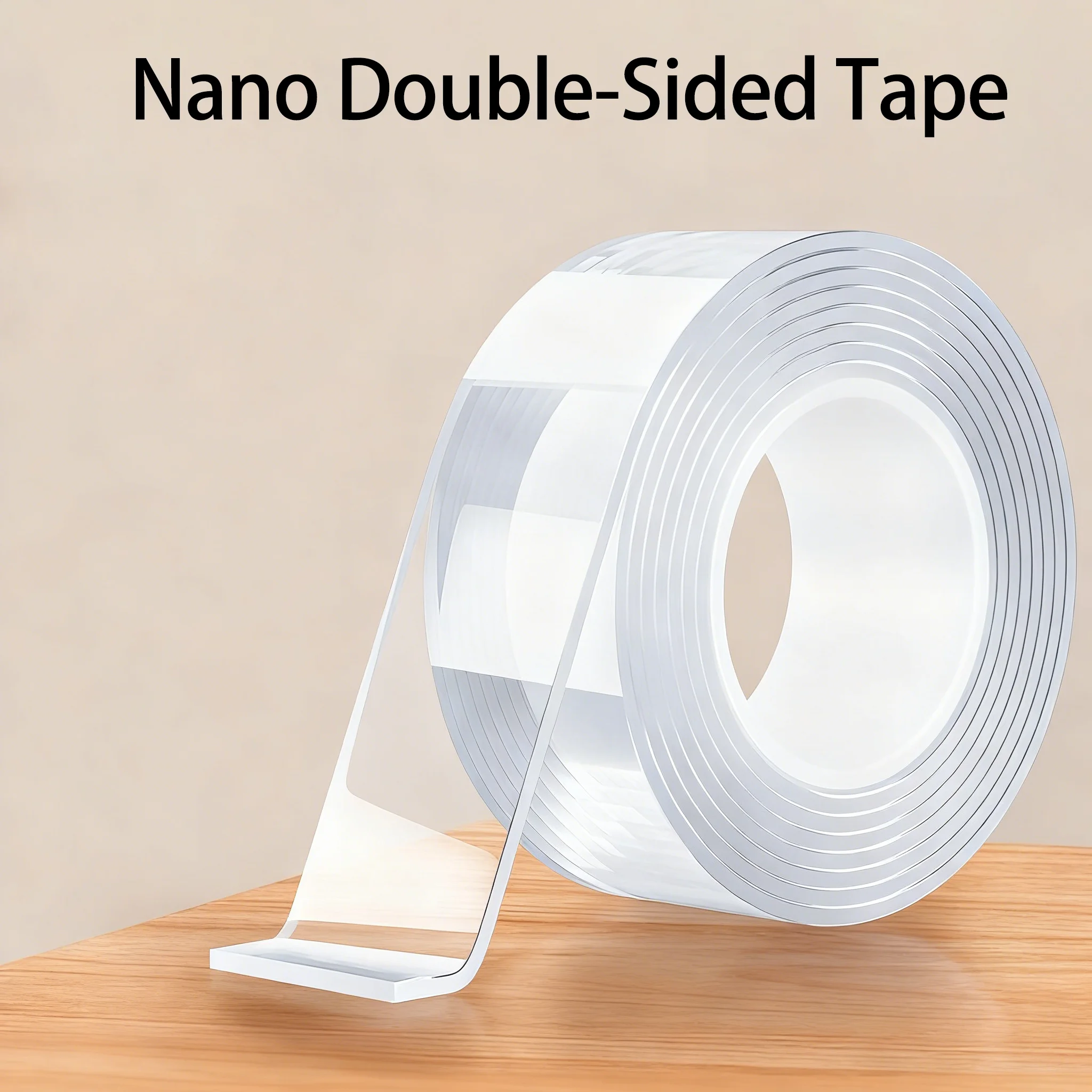 Heavy-Duty Nano Double-Sided Tape Reusable No-Trace Washable Strong Adhesive for Home Office Car Use