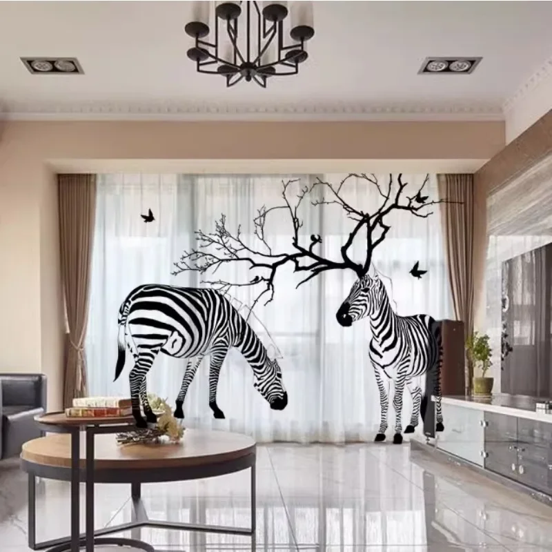 

Scandinavian Style Simple European Zebra Flamingo Popular Fashion Net Red Models Curtains for Living Room Bedroom Home Decor 1PC