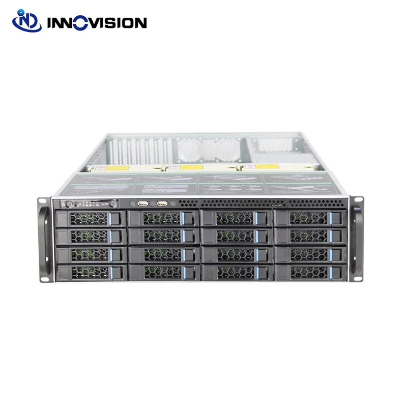 Imagem -03 - Estável Enorme Armazenamento 16 Baías 3u Hotswap Rack Case Nvr Nas Server Chassis l = 560 mm Suporte Max 12*10.5 Atx Mainboard Option Usb3.0