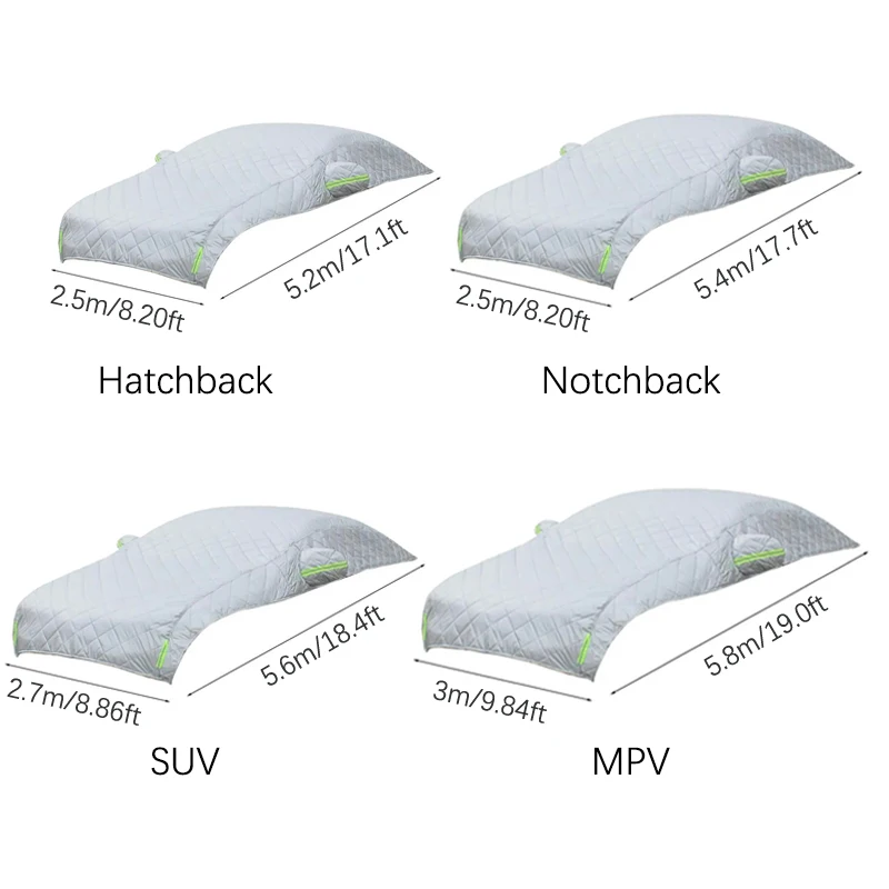 Copertura per auto contro la grandine copertura completa per esterni protezione solare antipioggia cotone universale adatto a varie condizioni