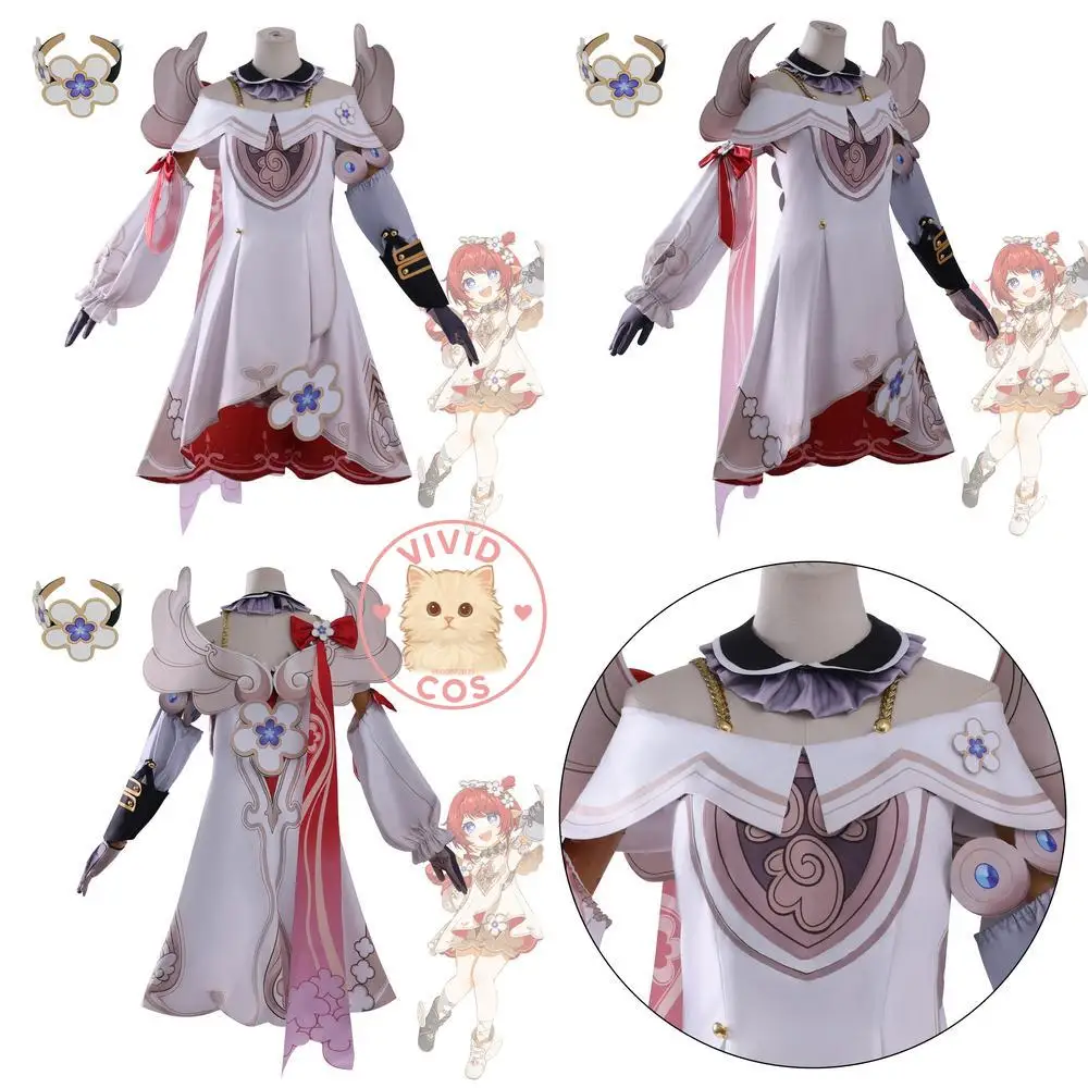 

Popular Game Honkai Star Rail Cosplay Costume Anime Tribbie Lovely Role Play Dress for Women Wig Comic Convention Halloween Set