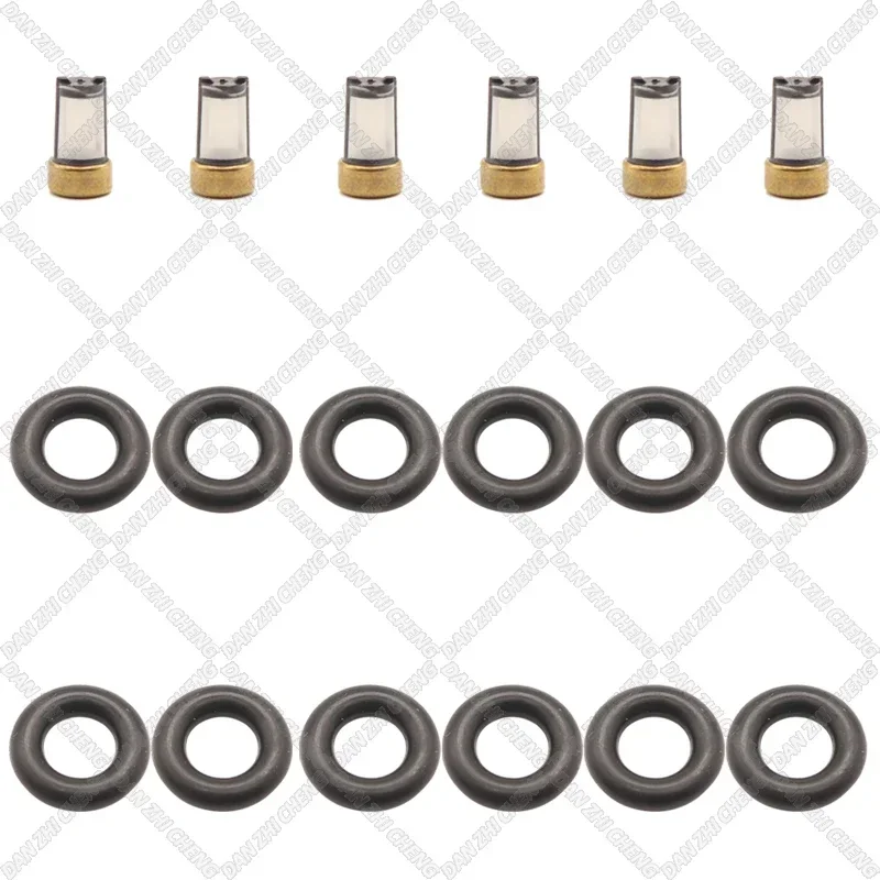 

6 set Fuel Injector Service Repair Kit Filters Orings Seals Grommets for Chery QQ OEM IPM019 IPM-019 9648148580 964 814 858 0