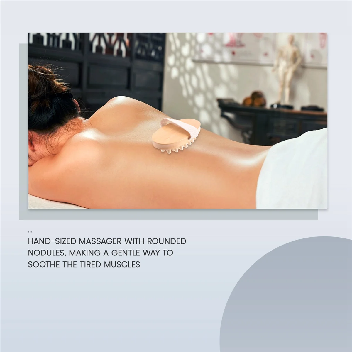 ABKB Spazzola per il corpo con massaggiatore in legno naturale tenuto in mano Riduzione della cellulite