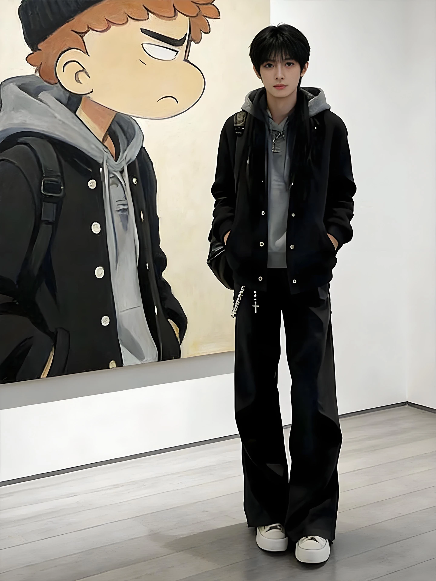 

Мужские плиссированные брюки Cleanfit Bla с широкими штанинами, американского стиля, весенние, свободного кроя, прямые, с эффектом похудения, повседневные