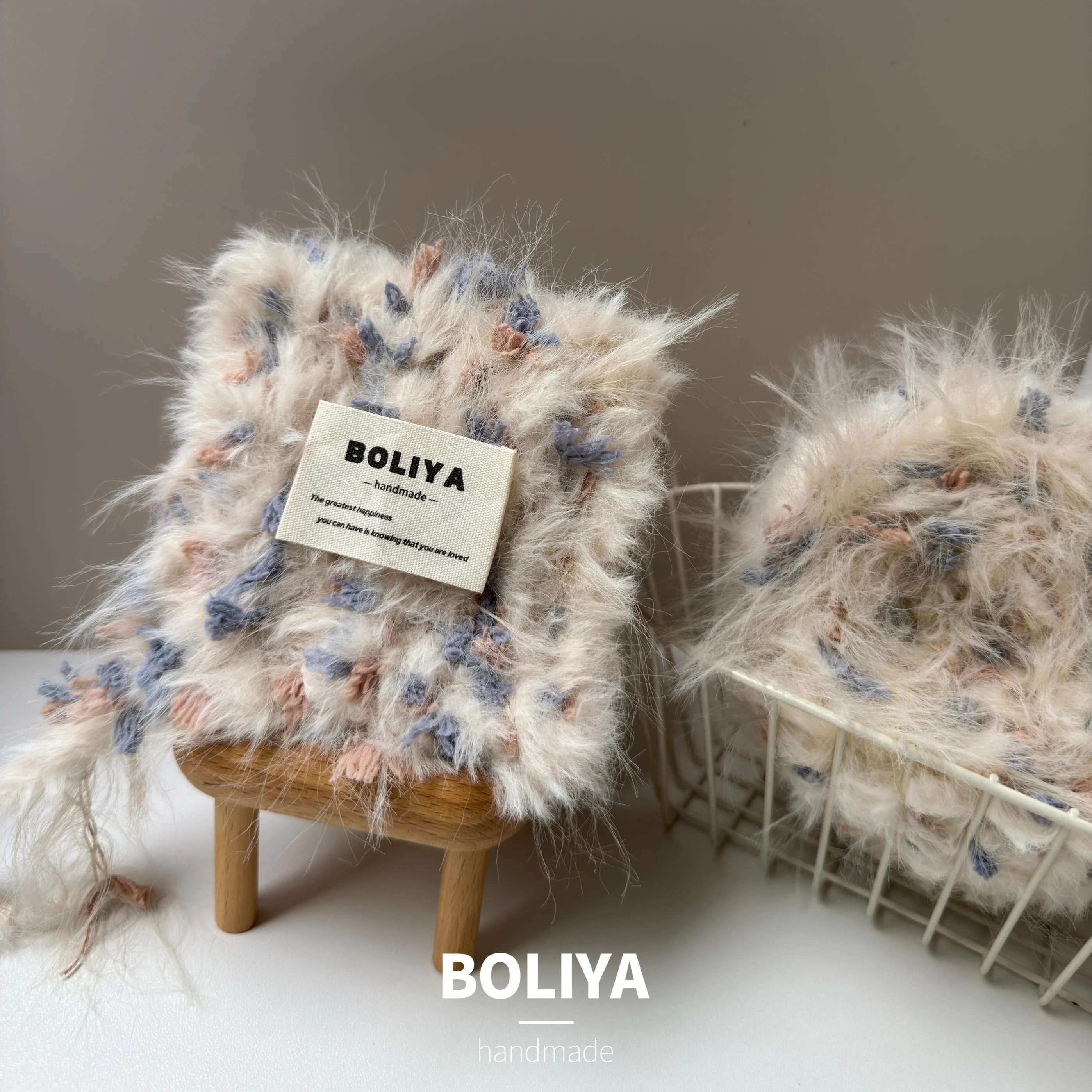 Boliya Hand Mixed Yarn DIY Handmade Woolen Corn Faux Fur Thread Knitting for Bags Hats Scarves Winter Warm Chinese Brand