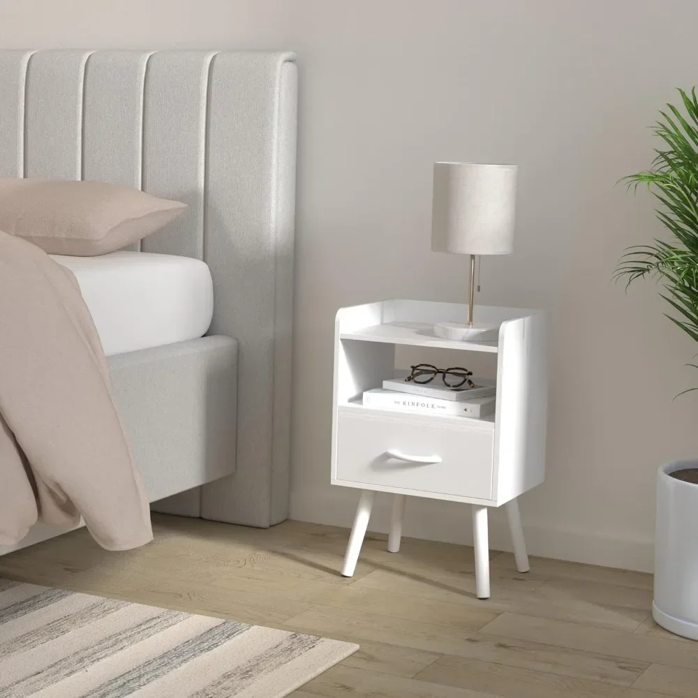 Bedside table with drawers, modern bedside table, medieval bedside table, with open storage rack