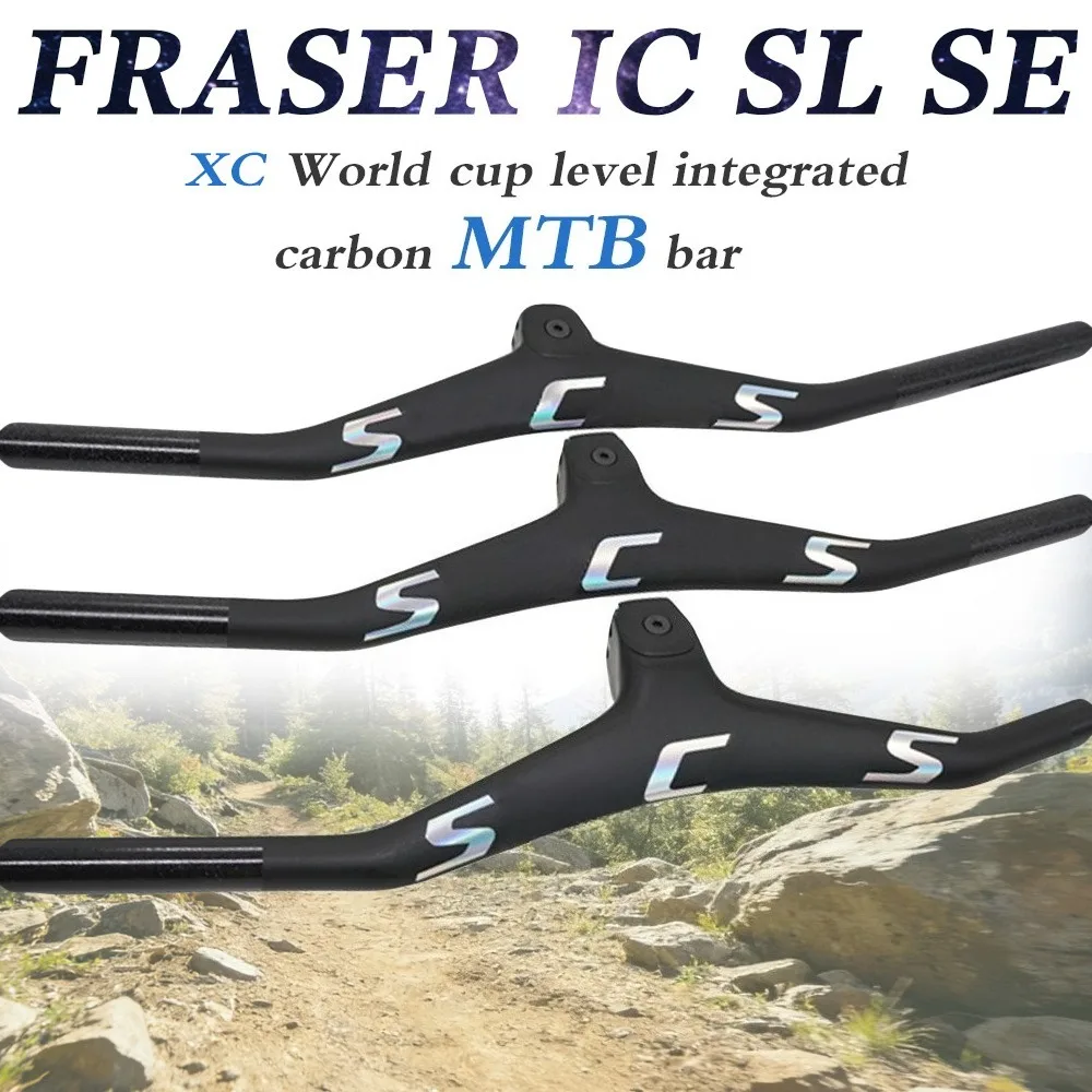 

Integrated Carbon Handlebar Professional XC MTB/FRASER IC SL SE 740mm 28.6mm -8°/-17°/-25° Bicycle Handlebar 60-100mm Stem size