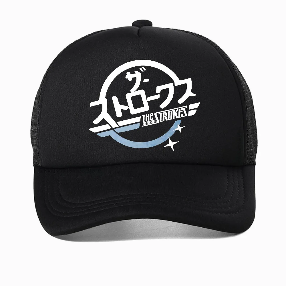 

The Strokes American Rock Band baseball cap Japanese Print Fashion caps Hip-hop Streetwear Men's Women's hat mesh trucker hat