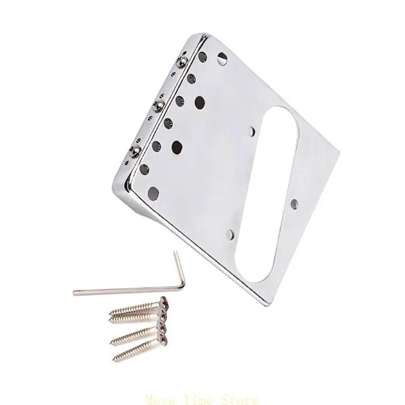 

92ME Guitar Bridge Tailpiece 3 Brass Saddles Bridge Vintage Guitar Bridge with Screws