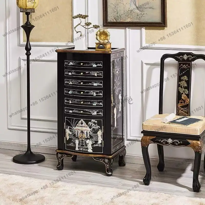 LD American retro snail shell jewelry storage cabinet jewelry cabinet with mirror