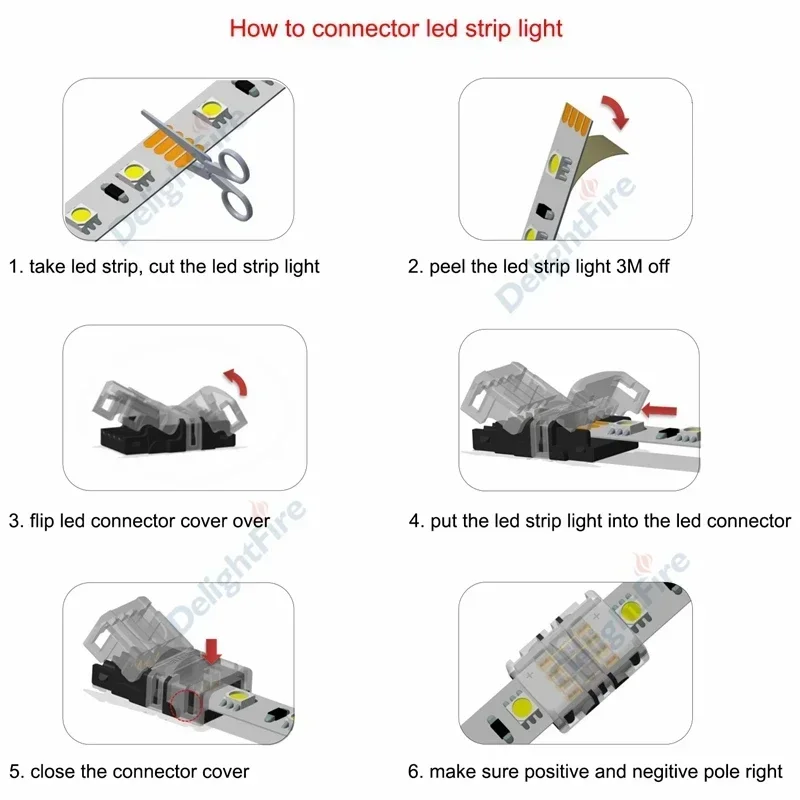 2 3 4 5 6 pin LED Wire Connector 12V 8mm 10mm 12mm No Waterproof Splice Terminals for 5050 WS2812B RGB RGBW RGBWW SMD LED Strip