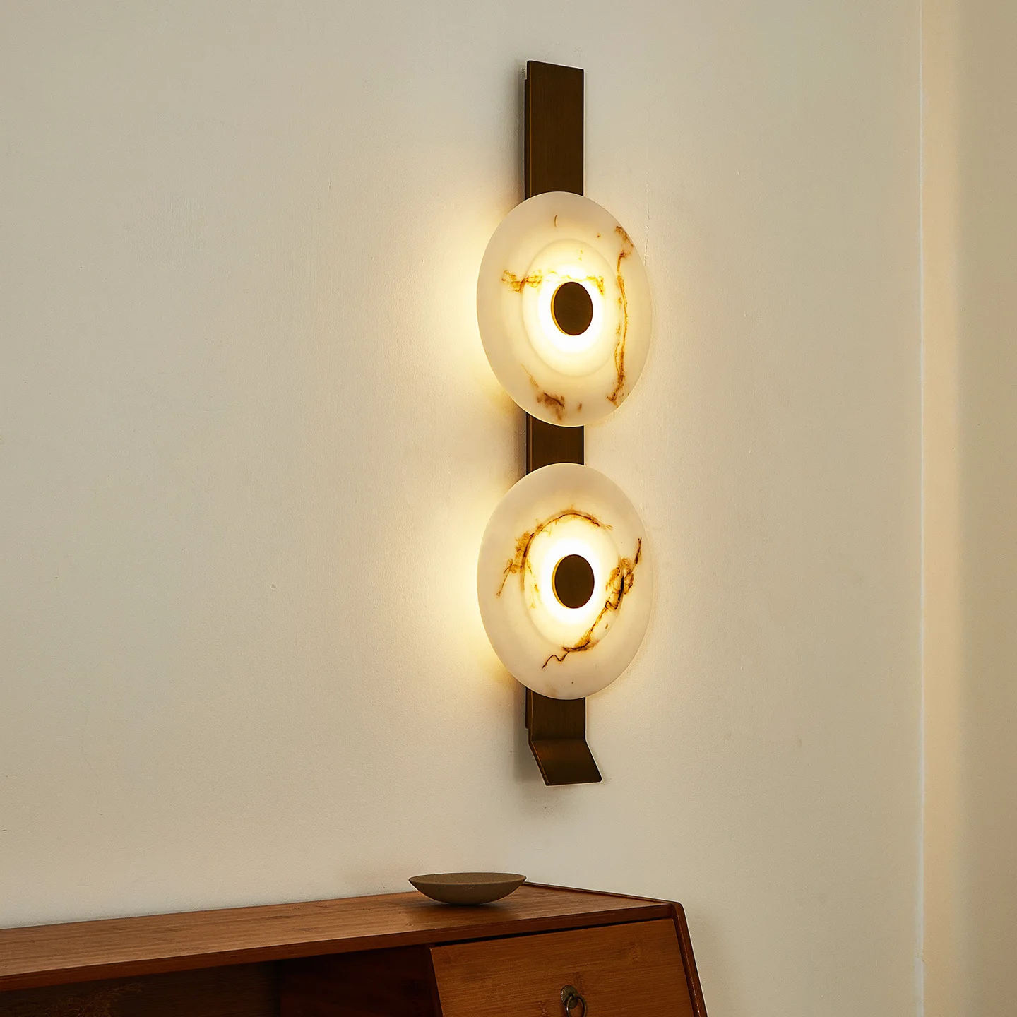 French light luxury marble wall lamp Spanish living room aisle background wall premium atmosphere lamp