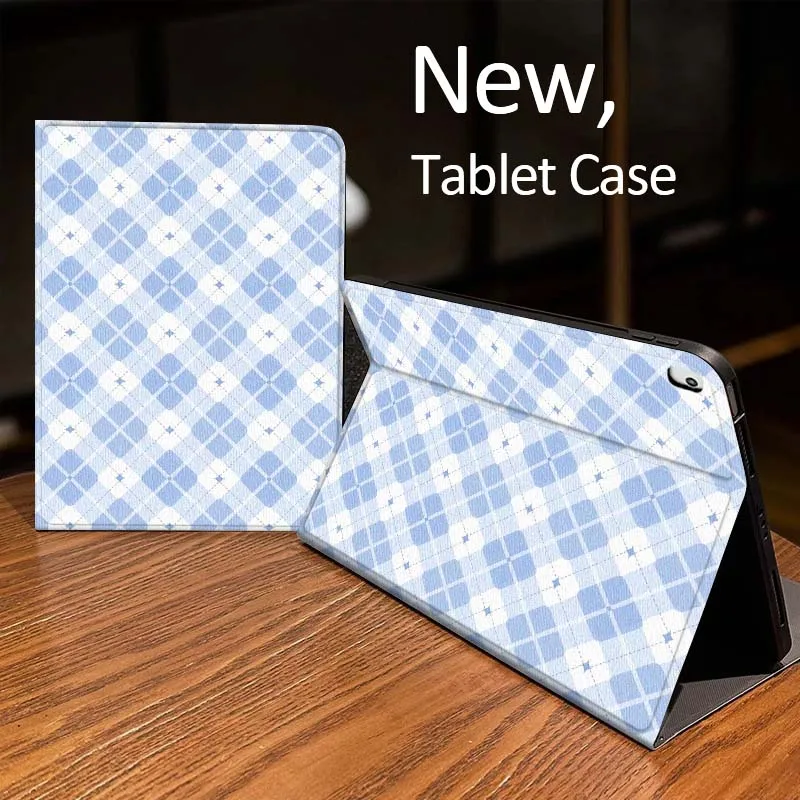 

Blue Argyle Check Pattern For iPad Pro mini Air 1 2 4 3 5 6 7 8gen 9gen 11 M2 M3 M4 6th 7th 10th 11th Gen 2025 Tablet Case