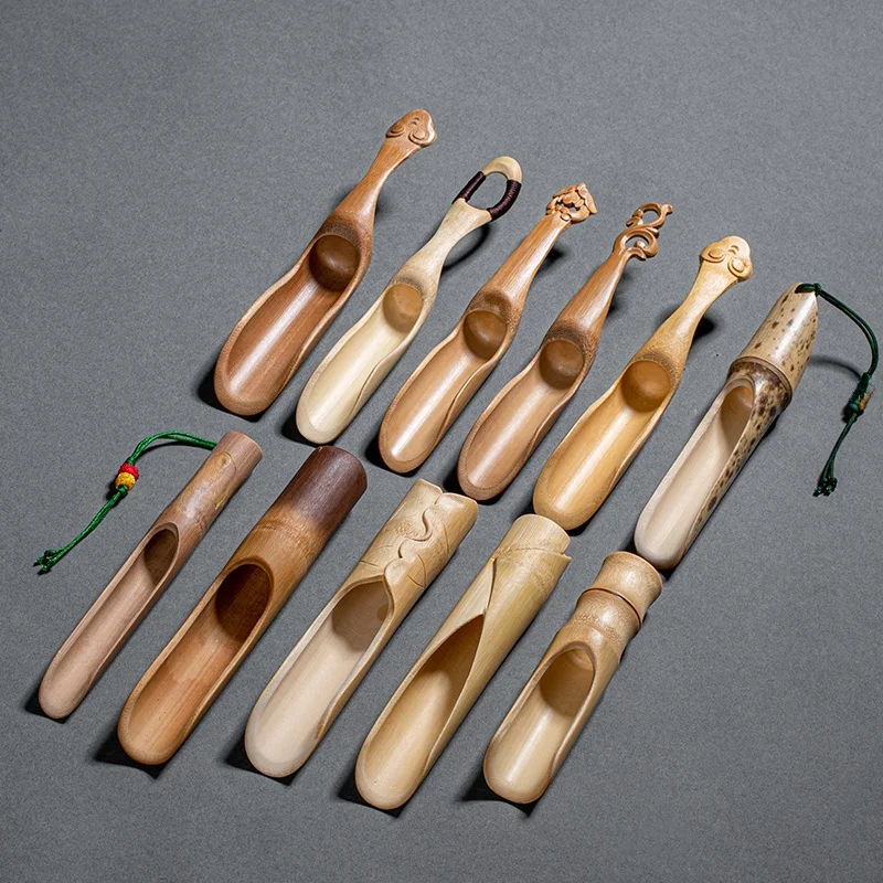 

Natural Bamboo Root Carved Tea Spoon Tea Scoop Tea Tray Small Size Zen Style Tea Brewing Tool Stainless Steel Main Material
