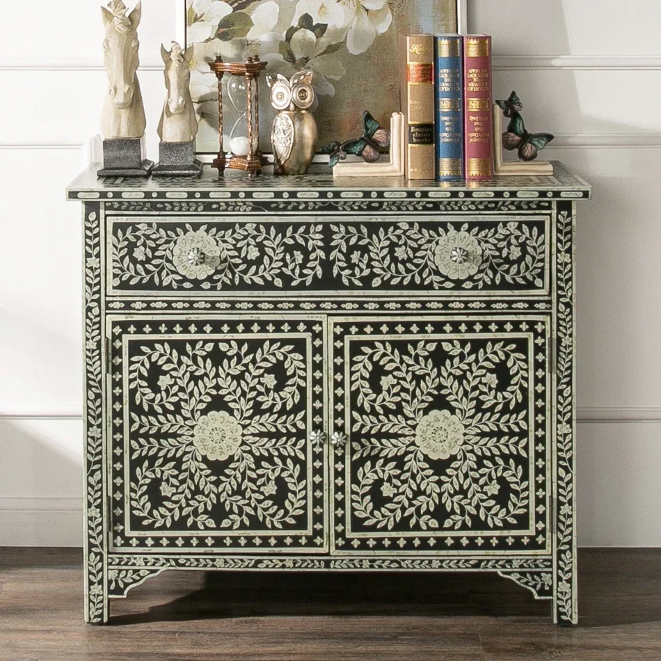 

New Chinese Retro Shoe Cabinet One Bucket Two Door Classical Locker Curio Cabinet Hallway Cabinet