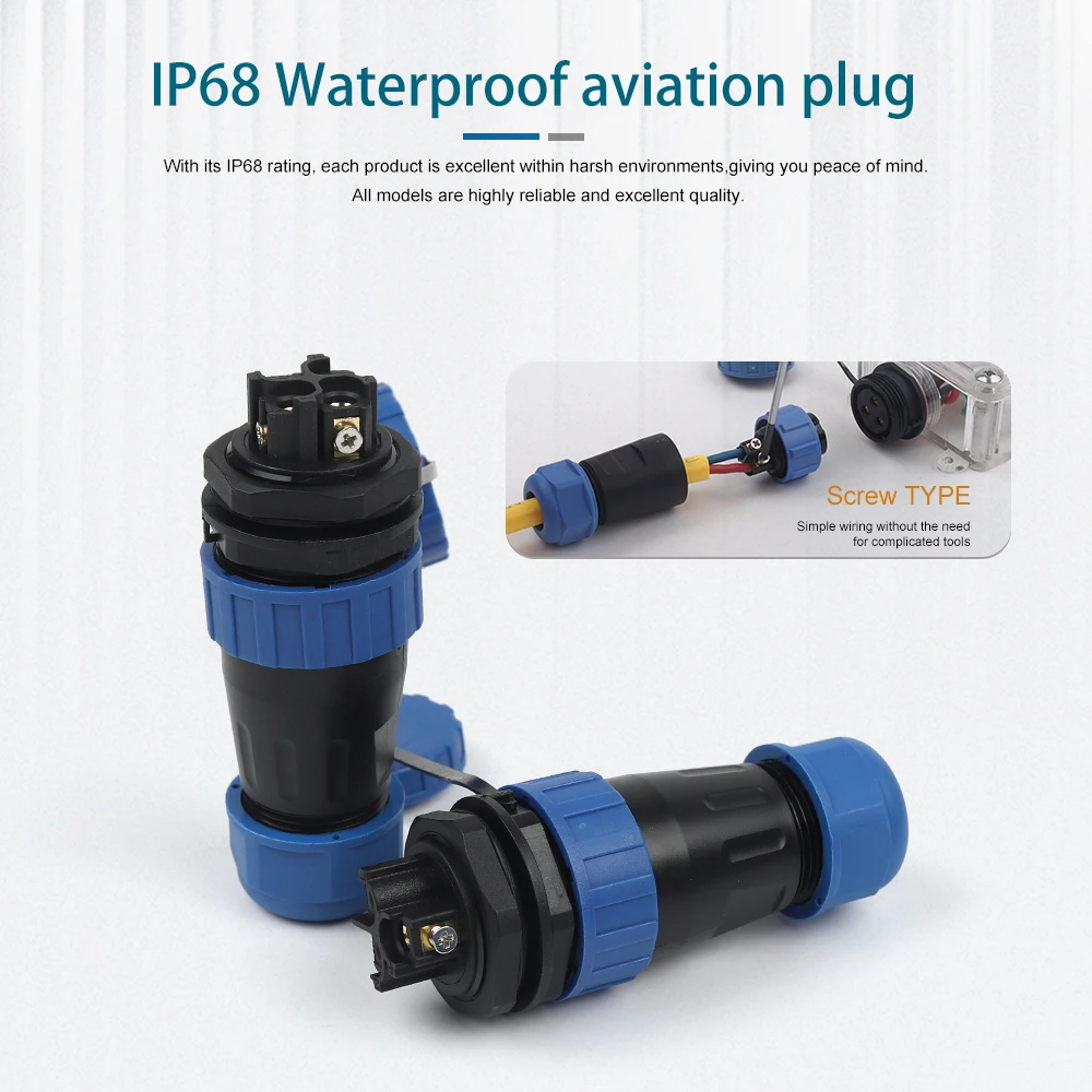 LP28/SP28 IP68 Waterproof Back Nut Connector 2/3/4 Pin Screws Connection Plug Socket Electrical Wire Cable Aviation Connectors