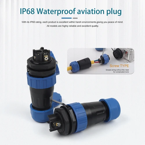 Imagen 2 del producto Conector de tuerca trasera impermeable LP28/SP28 IP68, tornillos de 2/3/4 pines, enchufe de conexión, Cable Eléctrico, conectores de aviación