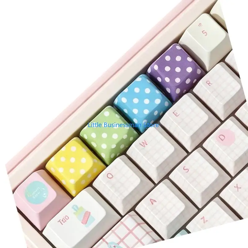 Gepunktetes Tastatur-Tastenkappen-Set für Schreibtisch-Styling, mechanische Tastaturen, Tastenkappen M76A – Detail 7