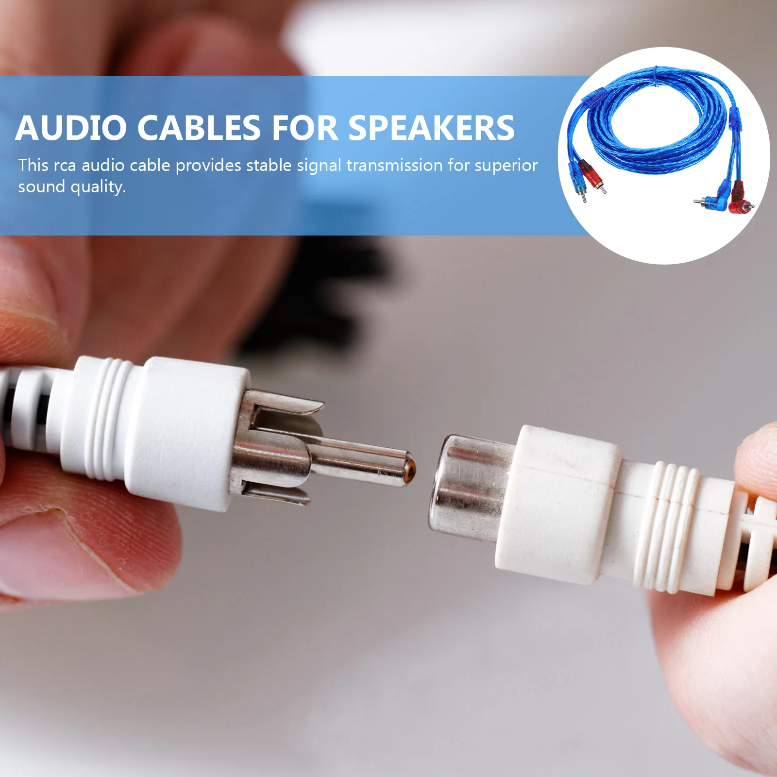 

Upgraded RCA Audio Cable 100% Copper Core Rubber Insulation Car Speaker Stereo Auxiliary Line for Amplifiers Stable Signal