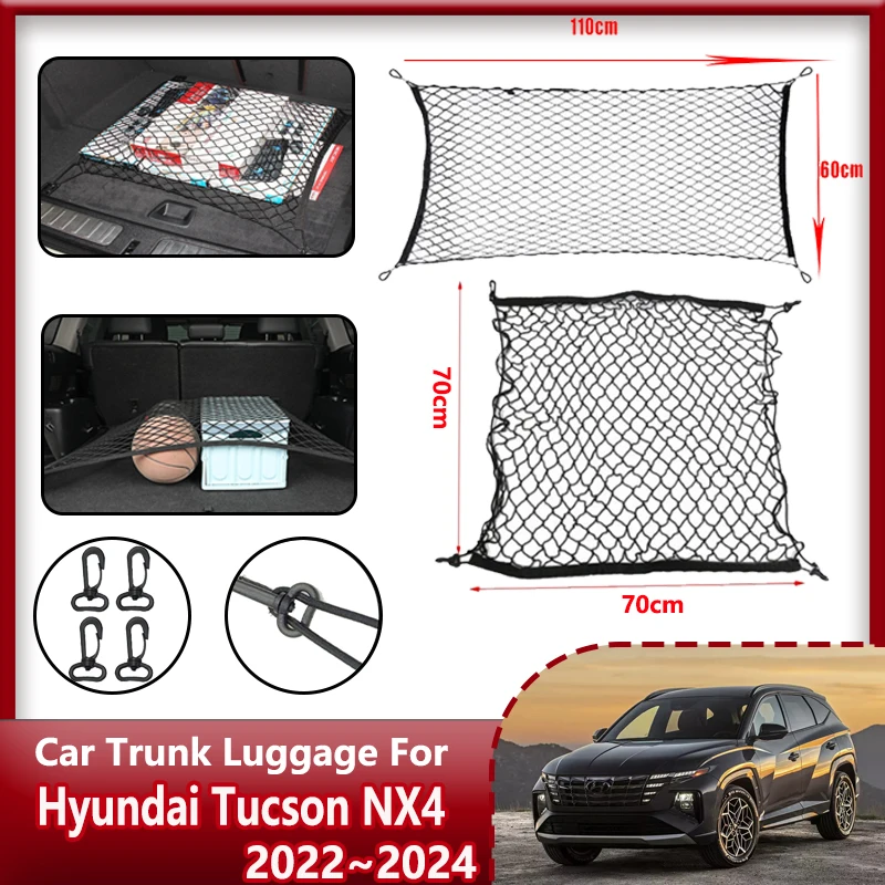 

Car Trunk Storage Net For Hyundai Tucson NX4 2022 Accessories 2023 2024 Car Elastic Mesh Nets Holder Pocket Nylon Accessories