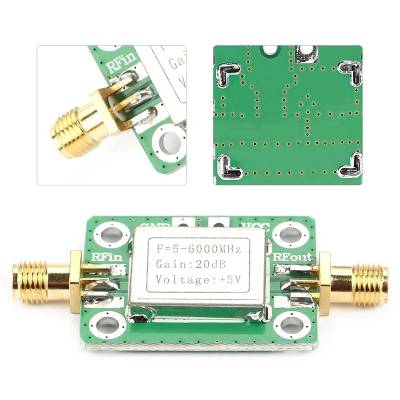 MQXGF RF Power Amplifier with Shielding Shell 5M-6GHz Broadband Signal Amplifier 20DB High Gain