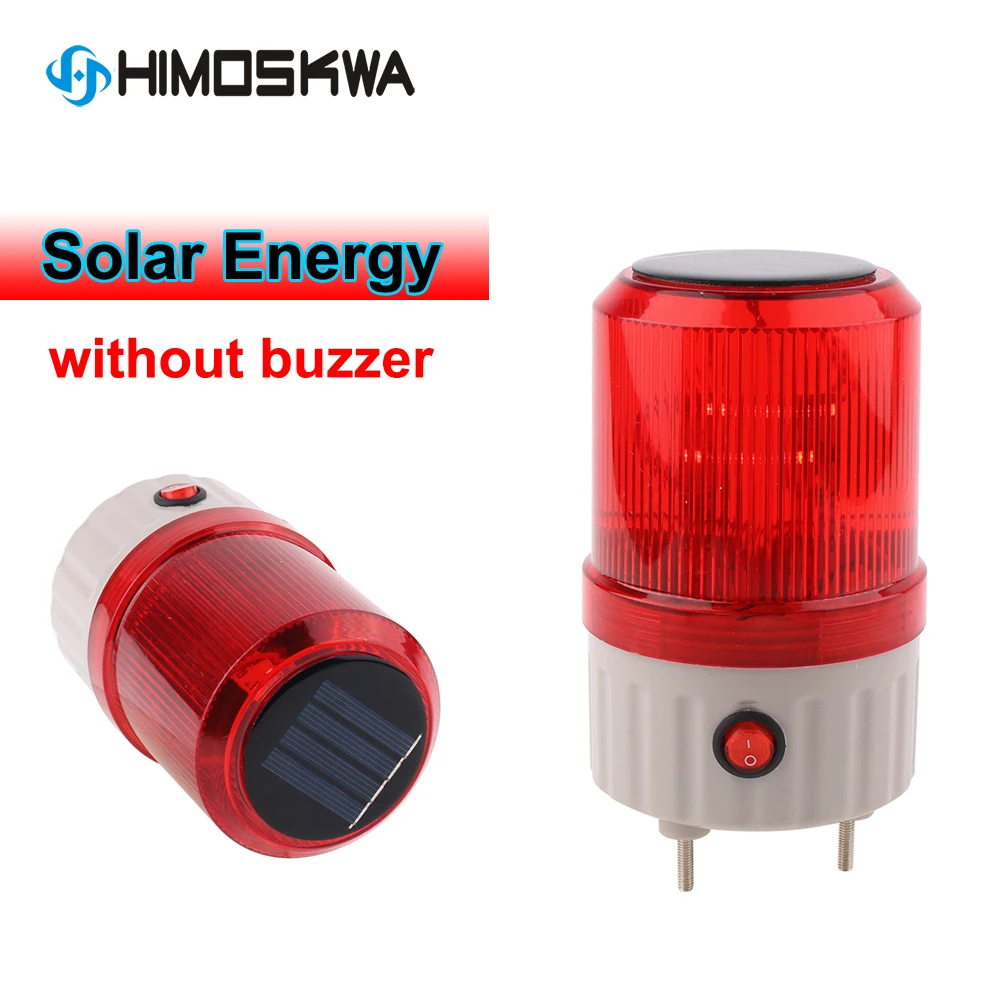Solar Energy Signal Warning light Indicator Red LED Security Alarm Flashing light without sound