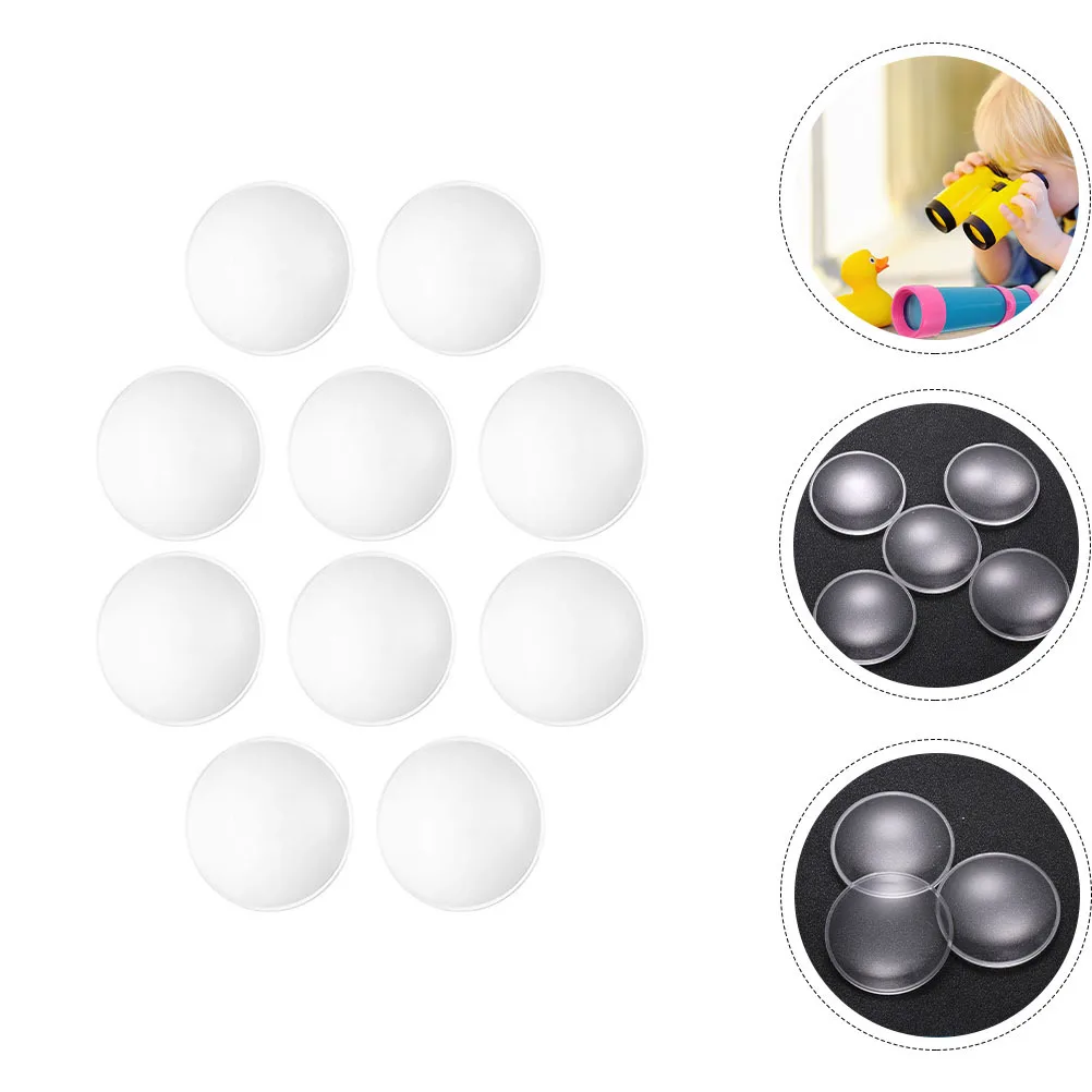 

10Pcs Clear Acrylic Double Convex Lens Magnifying Accessories for Magnifier Making Lens Transparent Replacement
