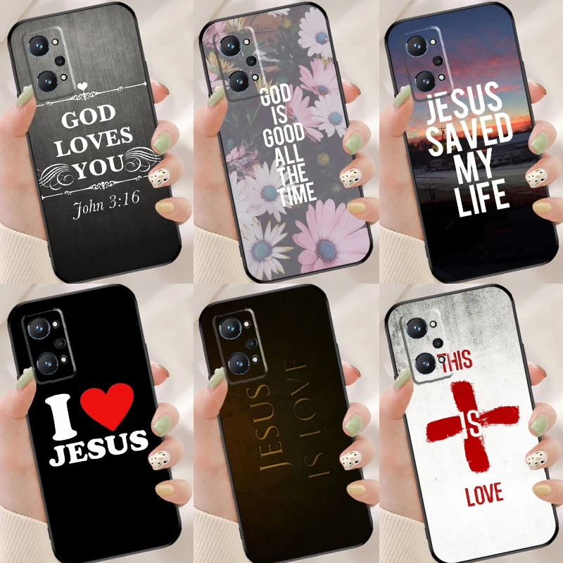 Jesus Love God Case For OnePlus 11 10T Nord 2 3 Lite Realme 10 Pro Plus GT Neo 5 2T 3T C21Y C30 C33 C35 C55