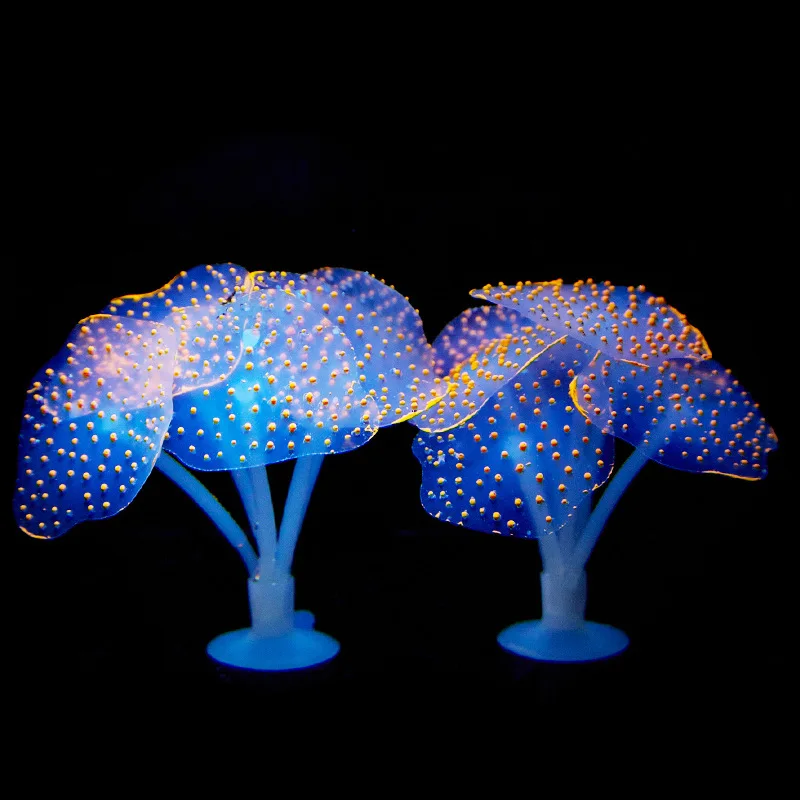 Silicone Coral Aquarium Ornament  Simulation Sea Coral Plant Decor Glow‑In‑Dark Fish Tank Landscape Decoration For Aquarium