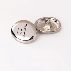 10pcs Fashionable Bean-shaped Buttons 15/20mm Bright Gold/Silver Color Metal Shank Buttons Clothing Sewing Accessories