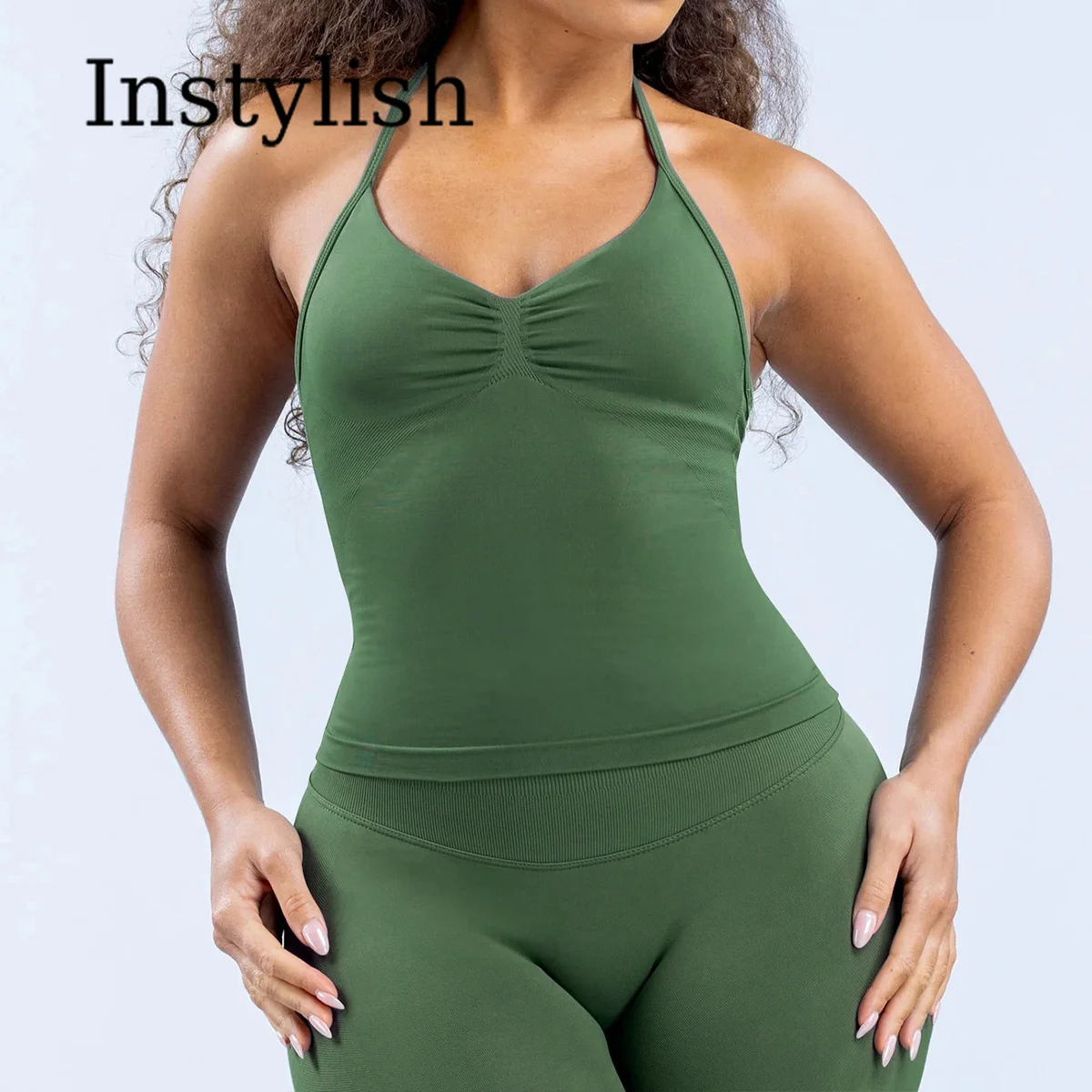 Nahtloses Yoga-Set Damen 2-teilig - close-up view