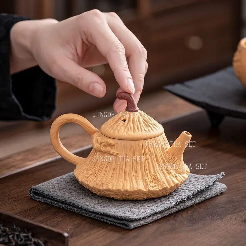 170ml Golden Section Clay Lotus Pod Teapot Half Handmade Teapot Chinese Office Purple Clay Teapot Household Kungfu Tea Set