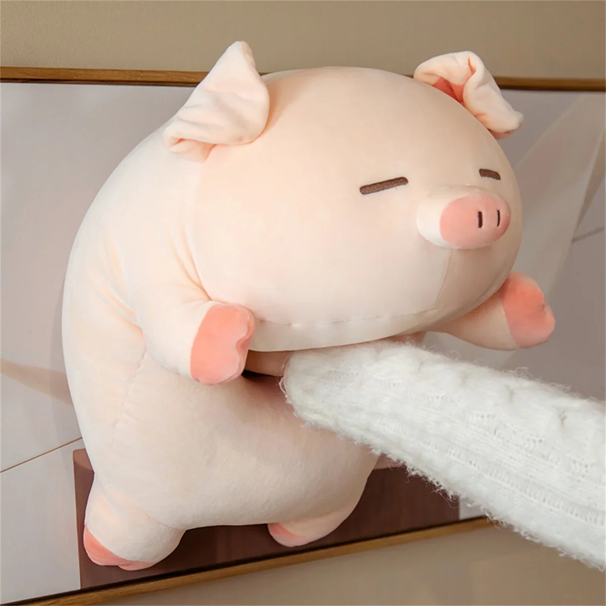 Juguete de peluche de cerdo Kawaii, relleno de felpa suave, almohada de cerdo rosa, cojín de decoración para sofá de habitación, regalo de cumpleaños, envío directo