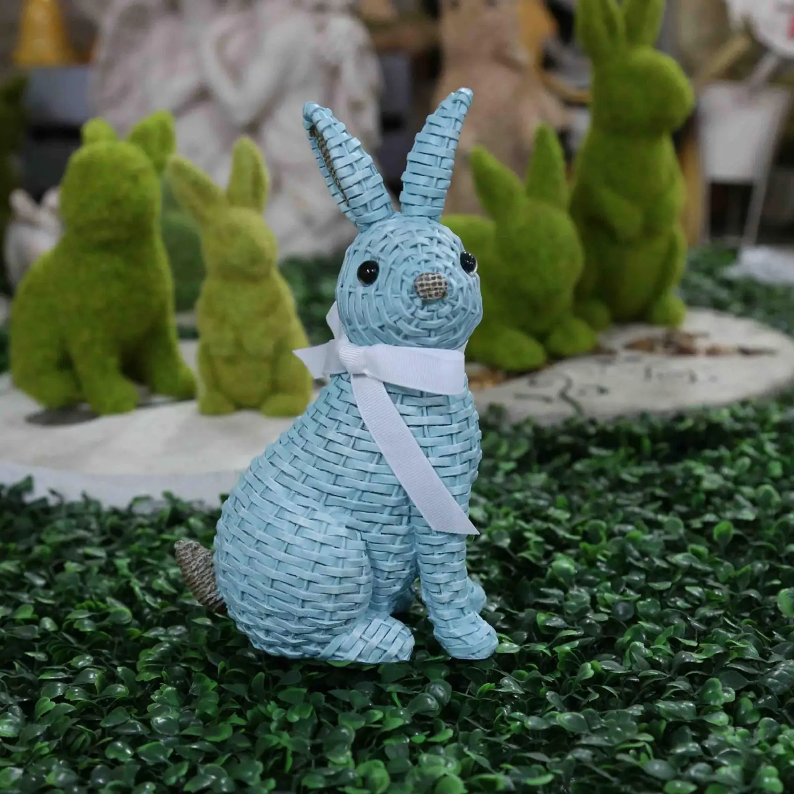 Bunny Figurine Rabbit Sculpture Easter Decoration for Backyard Desktop Art Outdoor Rabbit Sculpture Statue Figurines for Lawn