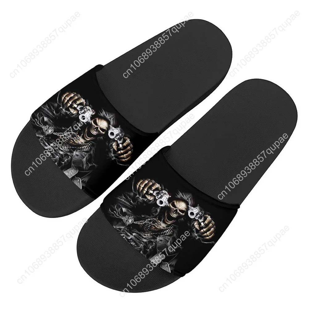 Crazy Skeleton Slippers Home Water Shoes Retro Street Men Women Teenagers Beach Pool Sandals High Quality Custom Summer Slipper