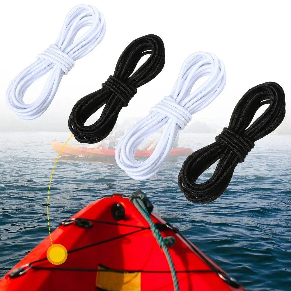 1/4Pcs Surfboard Dinghy Boat PVC Patch With Stainless Steel D Ring Deck Rigging Sup Round Ring Pad 5M Elastic Bungee Rope Kit