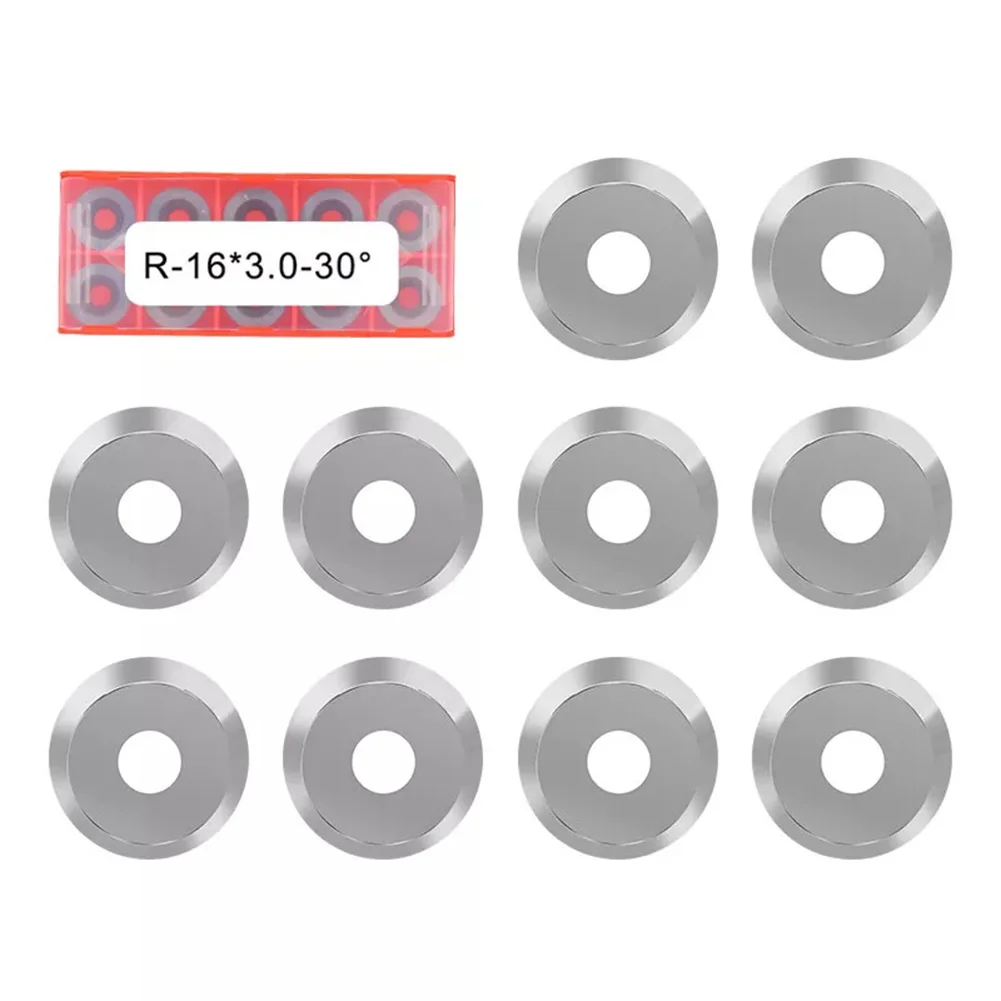 10 Pack 16mm Round Carbide Blades For Lathe Woodworking Turning Finishing Recessing Tools CNC Fabrication And Metalworking