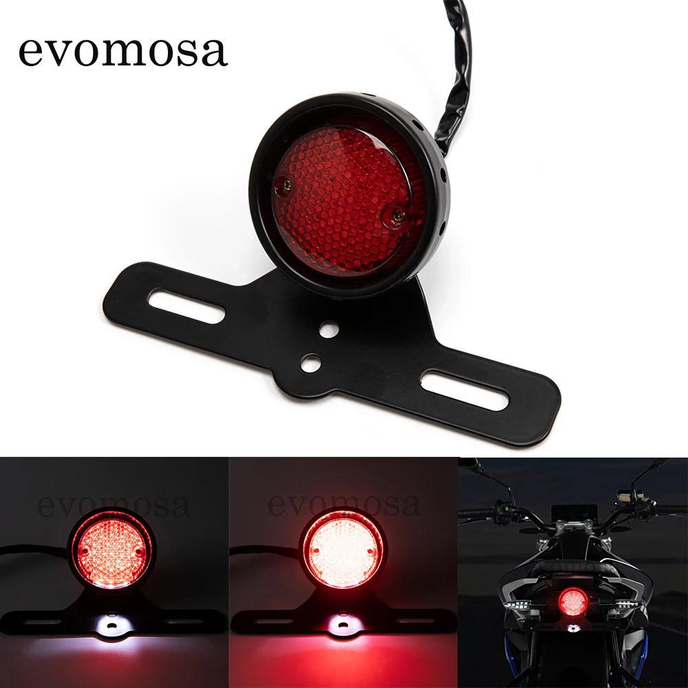 

Evomosa For Chopper Bobber Taillight Cafe Racer LED Motorcycle Tail Brake Stop Light Moto Rear Lights Motorbike Accessories