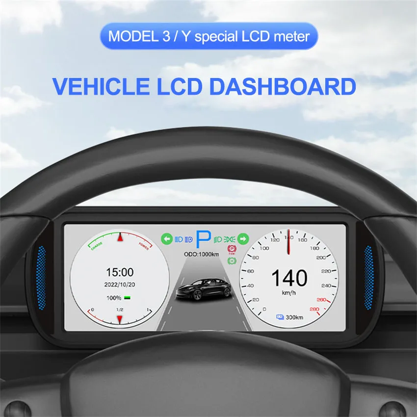 

Heads Up Dashboard For Tesla Model 3/Y Head-up Display Speedometer Digital Dashboard Panel with 6.8'' HD IPS Screen