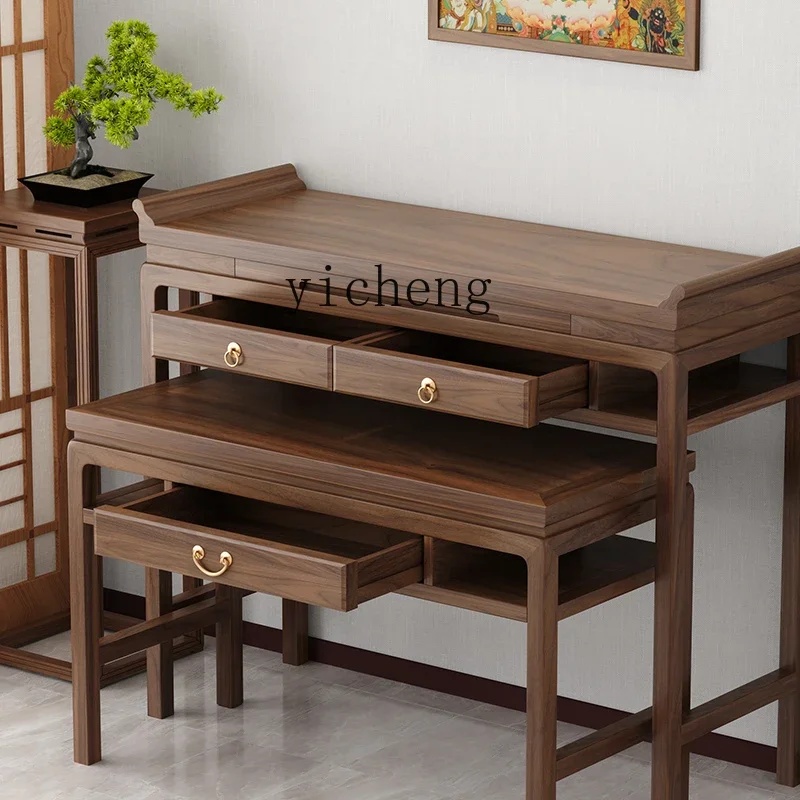 zz black walnut table incense case household solid wood Buddha table new Chinese living room