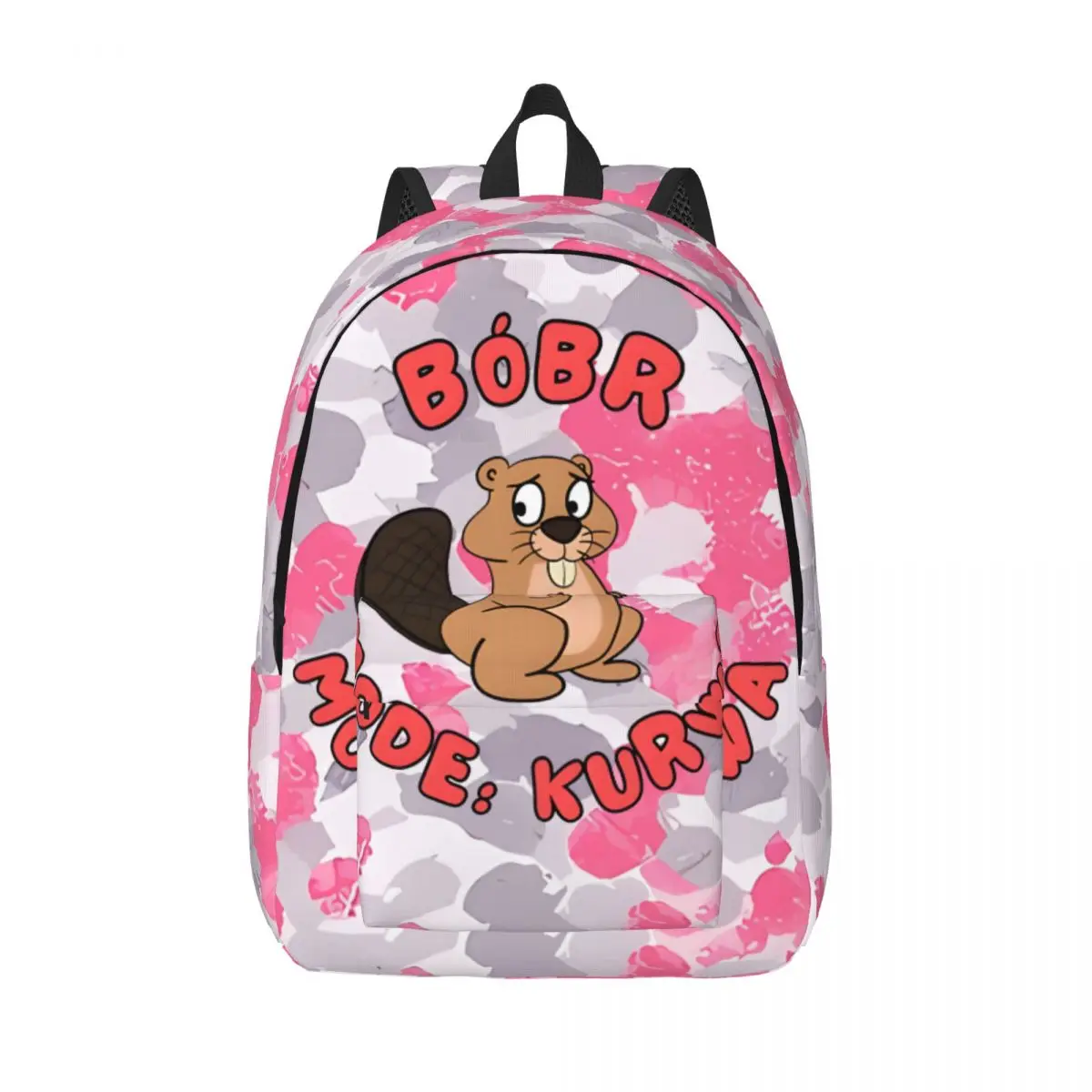 

Cute Bobr Kurwa Kurwa Mode Activated Knapsack Bobr kurwa For Men Kid Classic Weekend Picnic Back To School Gift Zipper Closure