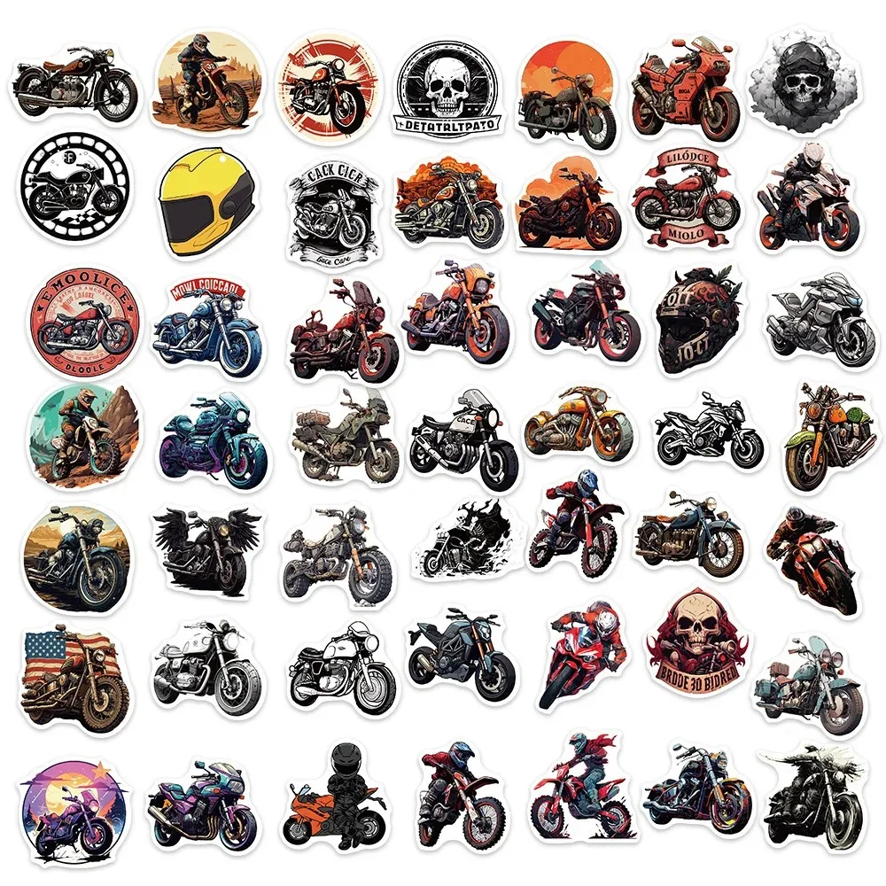 50PCS New Motorcycle Sticker Pack Cartoon Creative Animation IPad Computer Desk  Chair Car Decoration Waterproof