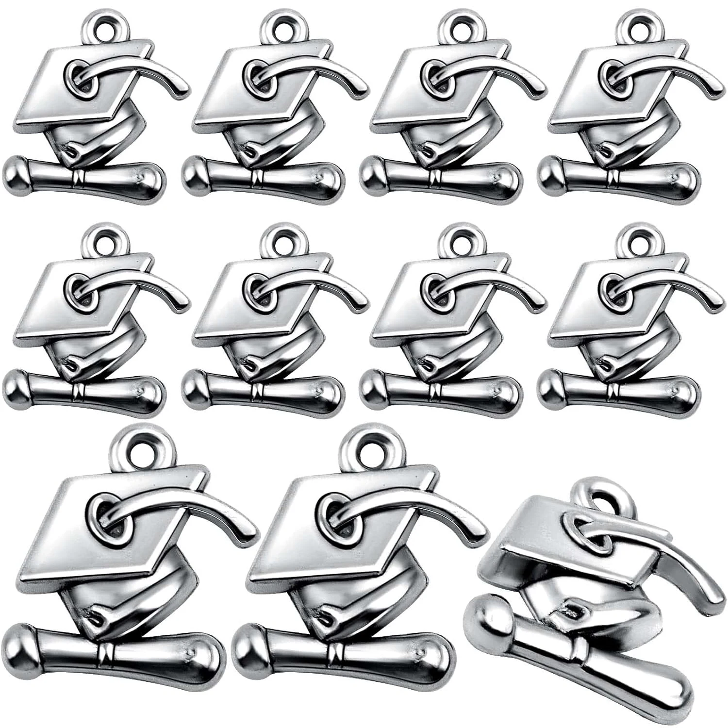 

70pcs Graduation Cap Charm Alloy Pendants Graduate Hanging Charm with Diploma Pendant Graduation Charms for DIY Jewelry Necklace