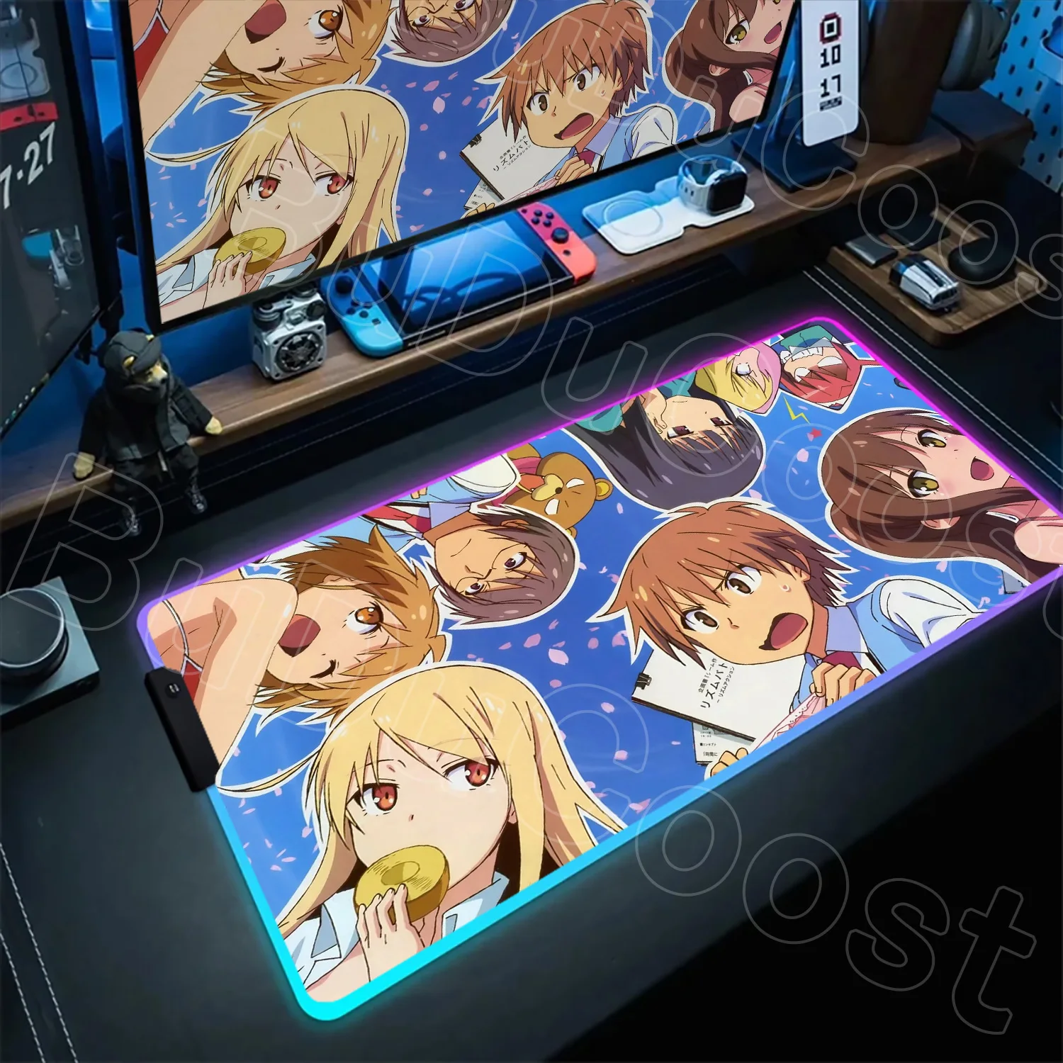 

Anime RGB Mouse Pad Cute Shiina Mashiro Mousepad XXL Rubber Mouse Mat The Pet Girl of Sakuraou Mause Gamer Non-slip Keyboard Pad