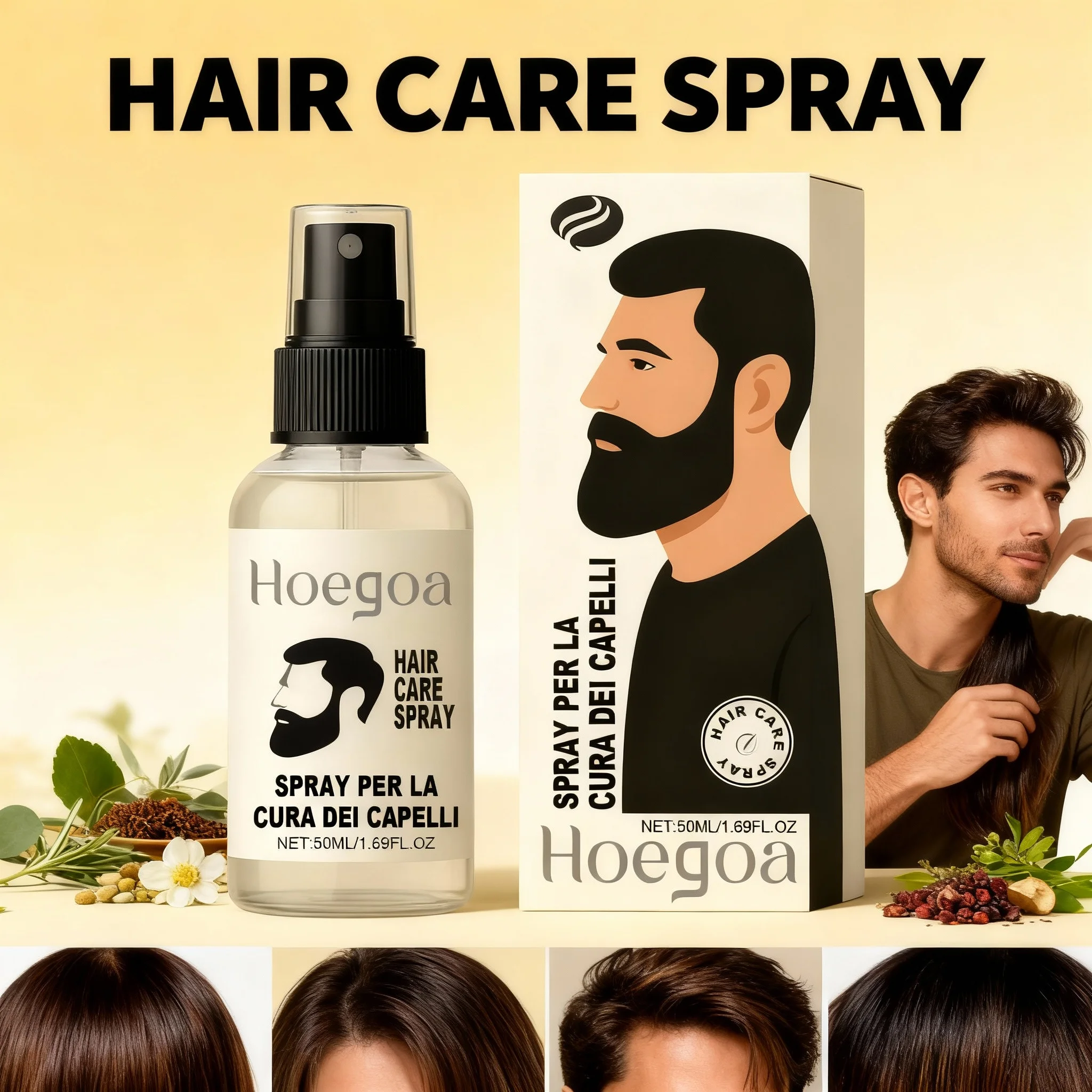 

Питательный спрей для волос Глубокое лечение Розмарин Касторовое масло Батана Натуральная формула Легкое увлажнение для всех типов волос