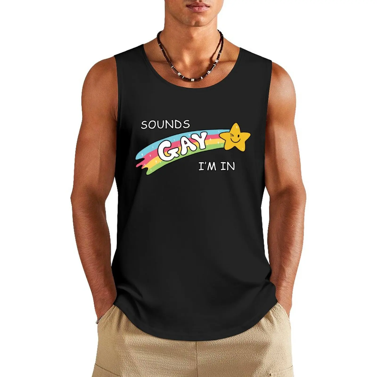 

Sounds Gay, Im in Tank Top T-shirt man singlets for men anime clothes gym t-shirts