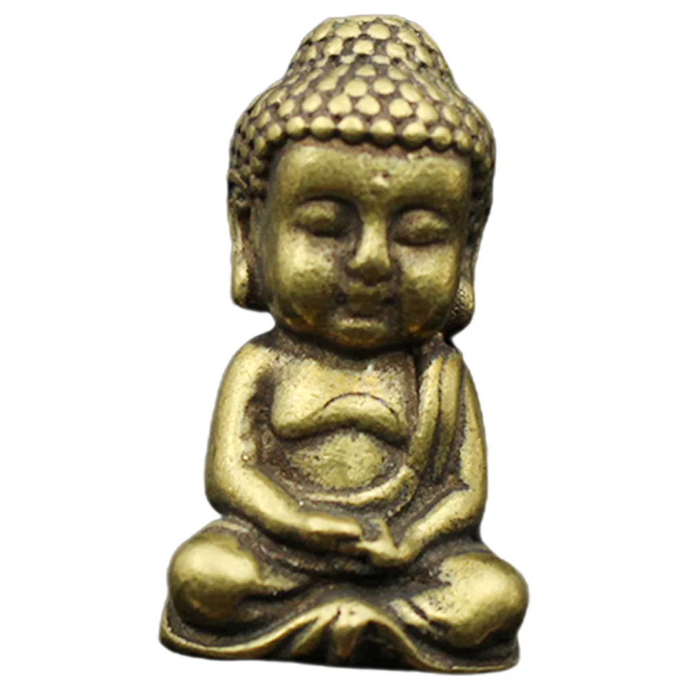 

Delicate Brass Buddha Decor Exquisite Texture Compact Size Space Saving Tabletop Adornment Brass Buddha Sculpture