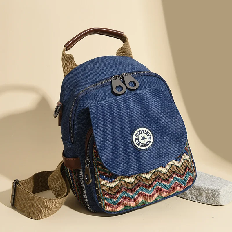 Casual National Style Denim Backpacks New Luxury Designer Bags for Women Bohemian Large Capacity Exquisite Stylish School Bag - view 3