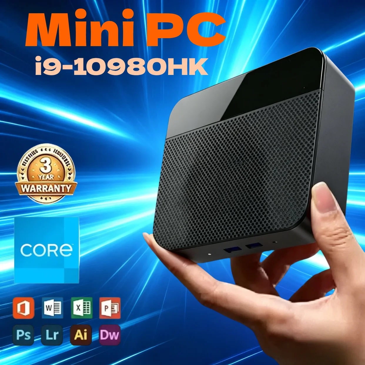 High‑Performance Mini Desktop PC Intel i9 10980HK All-Round Mini Desktop 16GB RAM 1TB M.2 SSD BT5.2 WiFi6 Gamer PC